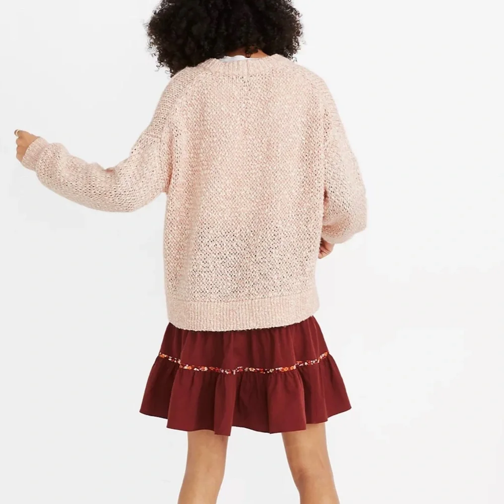 Madewell pink Baez wool/alpaca crewneck pullover sweater size large - Picture 3 of 8